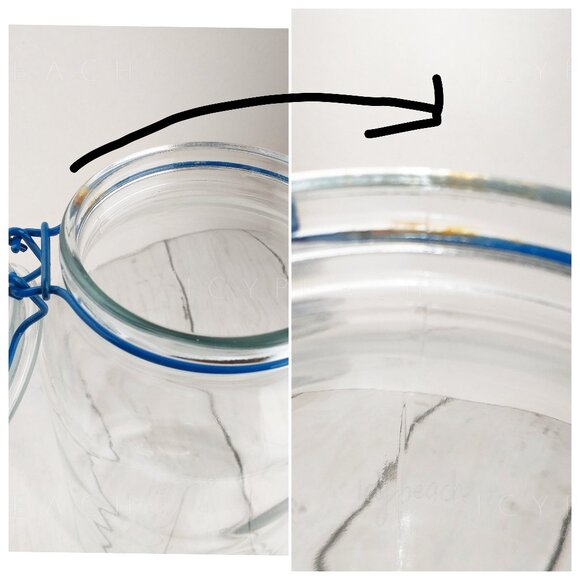 Anchor Hocking Bail Lid Glass Jar Vtg Wire Bale Storage Canister 90s Kitchenalia - Picture 6 of 11